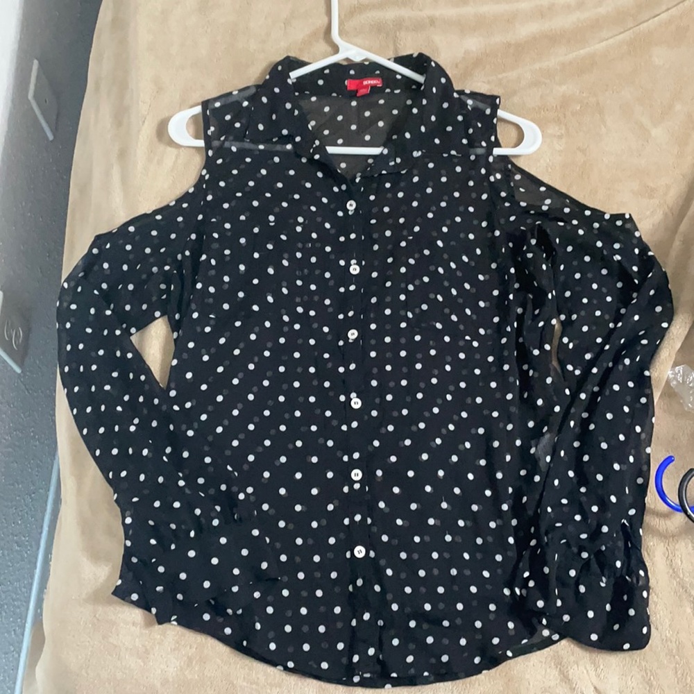 Black and White Polka Dot Top